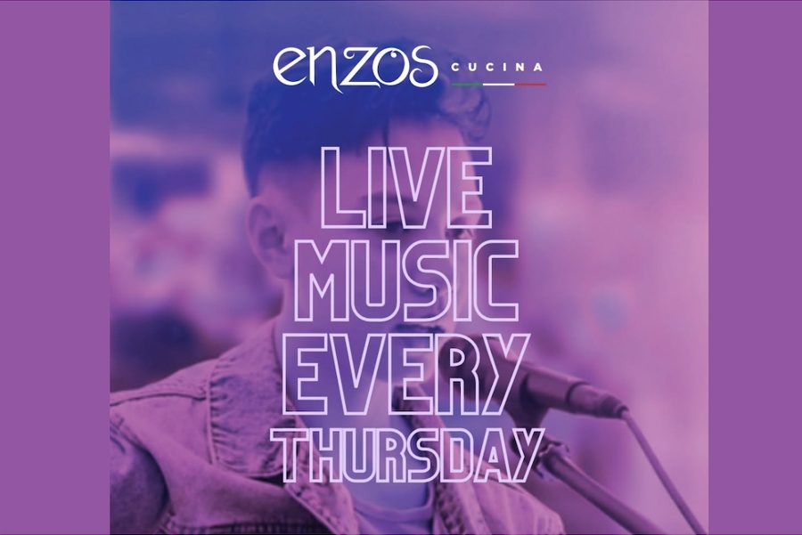 Enzos Cucina live music every Thursday promotion featuring Liam